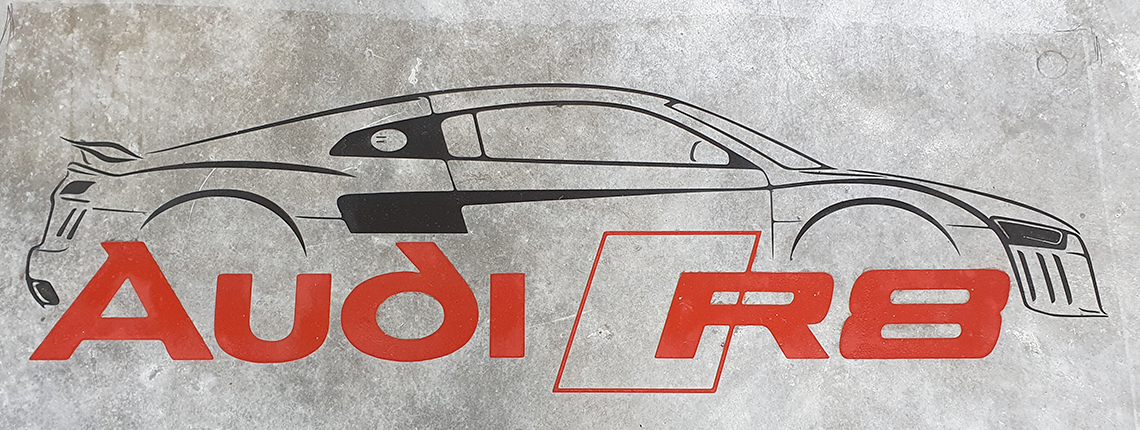 Bodenlogo Schriftzug